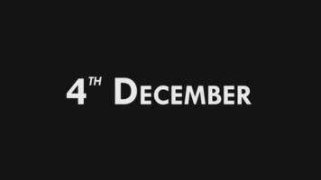 Fourth, 4th December Text Cool and Modern Animation Intro Outro, Colorful Month Date Day Name, Schedule, History video