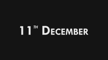 Eleventh, 11th December Text Cool and Modern Animation Intro Outro, Colorful Month Date Day Name, Schedule, History video