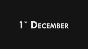 First, 1st December Text Cool and Modern Animation Intro Outro, Colorful Month Date Day Name, Schedule, History video