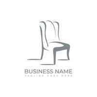 Furniture chair icon logo design vector