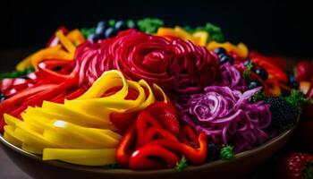 Colorful vegetarian salad bowl with fresh organic ingredients generated by AI photo