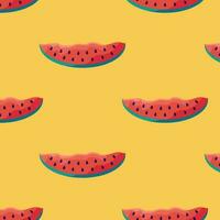 Colorful seamless summer pattern with watermelon slice vector
