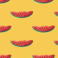 Colorful seamless summer pattern with watermelon slice vector