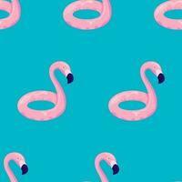 Colorful seamless summer pattern with Flamingo rubber ring vector