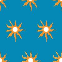 Colorful seamless summer pattern with sun vector