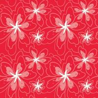 Pink flowers on a red background. Seamless pattern for fabric, wrapping, textile, wallpaper, apparel. Vector. vector