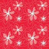 Pink flowers on a red background. Seamless pattern for fabric, wrapping, textile, wallpaper, apparel. Vector. vector