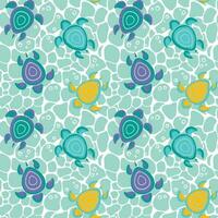 Sea turtles of different colors. Summer childish print. Seamless pattern for fabric, wrapping, textile, wallpaper, clothes. Vector. vector