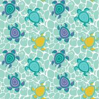 Sea turtles of different colors. Summer childish print. Seamless pattern for fabric, wrapping, textile, wallpaper, clothes. Vector. vector