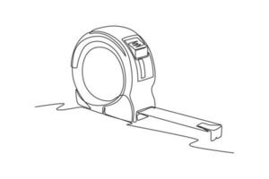 Continuous one line drawing construction tools concept. Single line draw design vector graphic illustration.