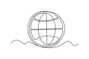 Single one line drawing Contact us icon concept. Continuous line draw design graphic vector illustration.