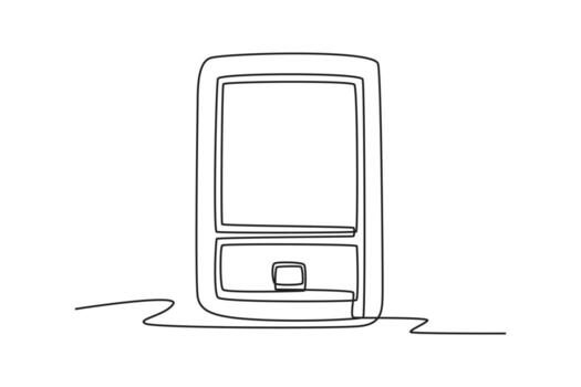 Single one line drawing Contact us icon concept. Continuous line draw design graphic vector illustration.