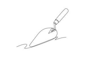 Continuous one line drawing construction tools concept. Single line draw design vector graphic illustration.