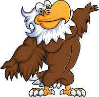 gracioso águila dibujos animados posando mascota personaje vector