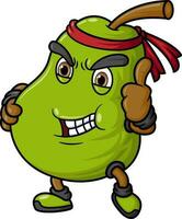 Avocado cartoon character mascot design vector