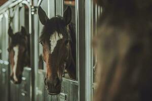 Horses in the Stable Boxes photo