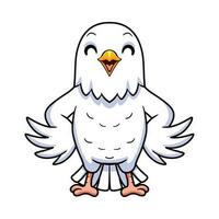 Cute white love bird cartoon vector