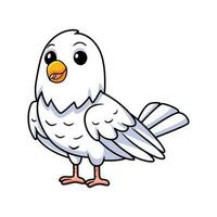 Cute white love bird cartoon vector