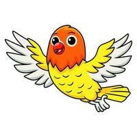 Cute lutino lovebird cartoon flying vector