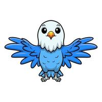 linda azul amor pájaro dibujos animados vector