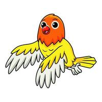 Cute lutino lovebird cartoon flying vector