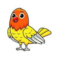 Cute happy lutino lovebird cartoon vector