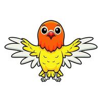 Cute lutino lovebird cartoon flying vector