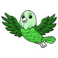 Cute grey headed love bird cartoon flying vector