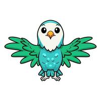 Cute blue turquoise bird cartoon vector