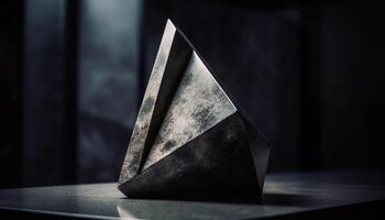 Shiny silver jewelry on a wooden table in a modern studio generated by AI photo