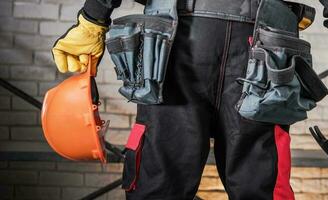 Worker with Hard Hat photo