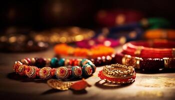Indigenous elegance Traditional wedding jewelry collection celebrates Indian culture beauty generated by AI photo