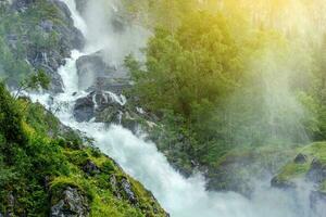 Scenic Waterfall in Norway photo