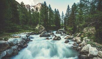 alpino río en el Italia foto