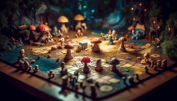 Wooden chess board showcases strategy and creativity in competitive gameplay generated by AI photo