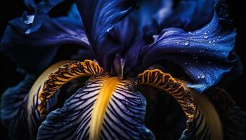 Vibrant colored flower head, close up, showcasing organic growth and beauty generated by AI photo