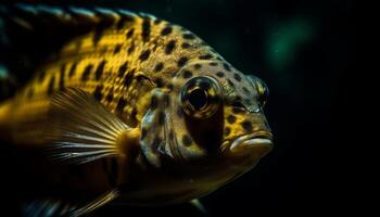 Multi colored tropical fish swimming in a beautiful coral reef generated by AI photo