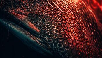 Multi colored reptile skin in abstract pattern reflects underwater elegance generated by AI photo