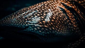 Spotted fish in underwater reef, abstract polka dot pattern generated by AI photo