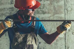 Reinforcement Steel in Hands photo