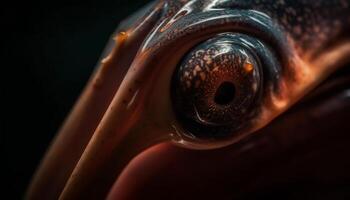 Blue animal eye reflects elegance and beauty in nature underwater generated by AI photo