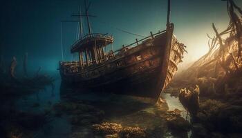 sinking pirate ship wallpaper