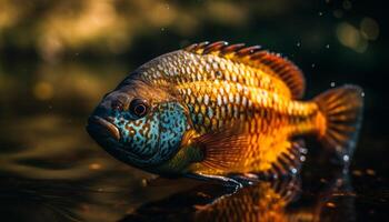 Colorful fish swim in natural beauty of tropical reef underwater generated by AI photo