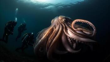 vistoso submarino aventuras buceo dentro naturaleza belleza con mar criaturas generado por ai foto