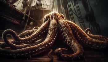 Kraken or Cthulhu Attack on Ship in the Ocean, AI Generated 22463746 Stock  Photo at Vecteezy