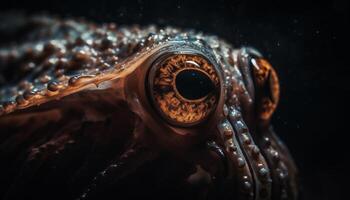 Underwater portrait of a multi colored octopus with shiny tentacles generated by AI photo