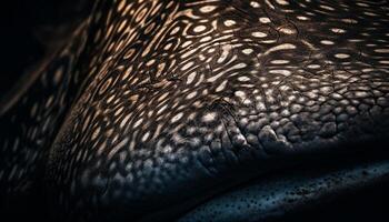 Smooth crocodile skin in multi colored pattern, a luxurious backdrop generated by AI photo