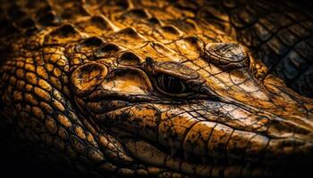 resumen belleza en naturaleza manchado reptil escamas en tropical África generado por ai foto