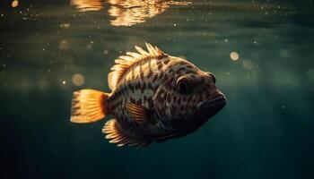 Colorful sea life in tropical reef, perfect for scuba diving generated by AI photo