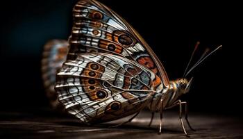 The fragile beauty of a multi colored butterfly wing pattern generated by AI photo